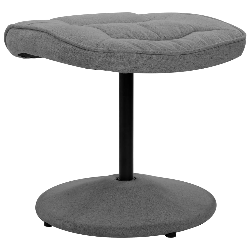 vidaXL Fauteuil verstelbaar met voetenbankje stof crèmekleurig