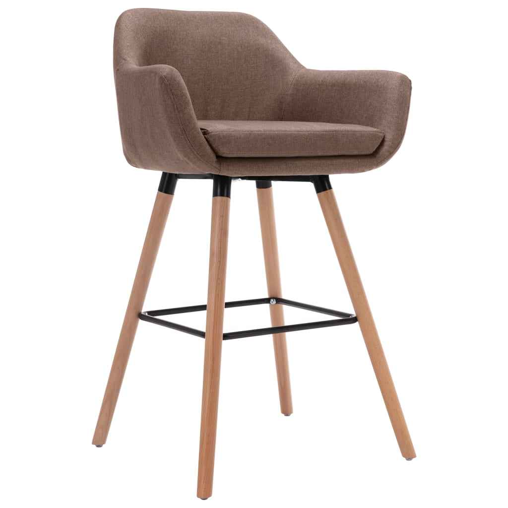 vidaXL Barstoel met armleuning stof taupe
