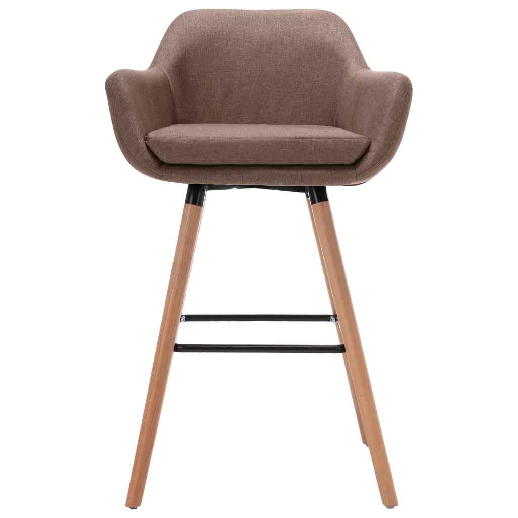 vidaXL Barstoel met armleuning stof taupe