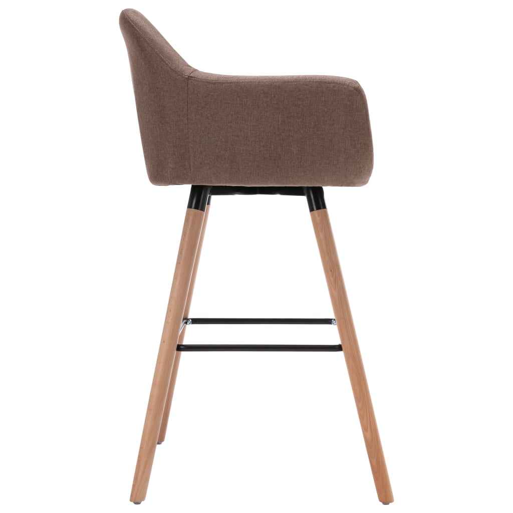 vidaXL Barstoel met armleuning stof taupe