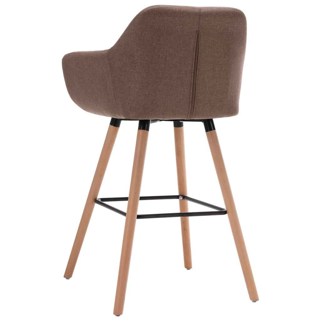 vidaXL Barstoel met armleuning stof taupe