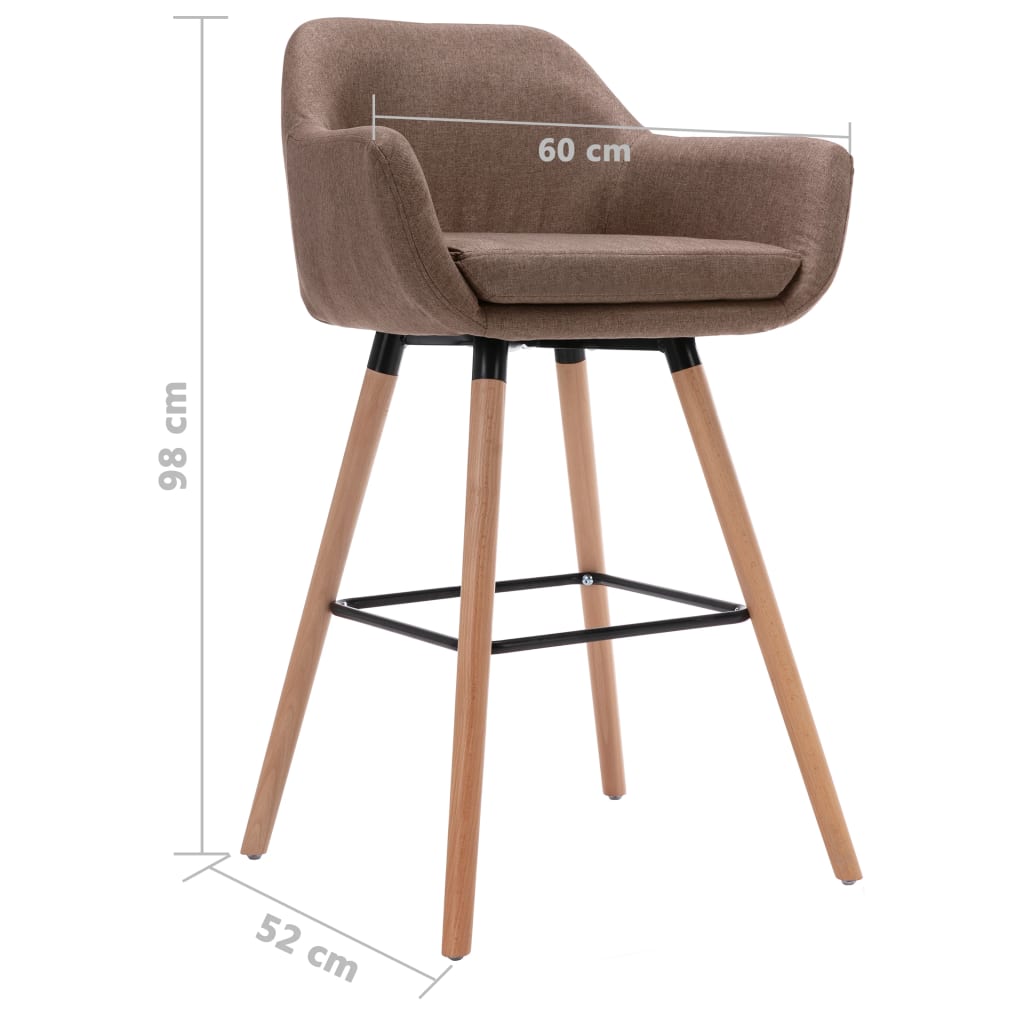 vidaXL Barstoel met armleuning stof taupe