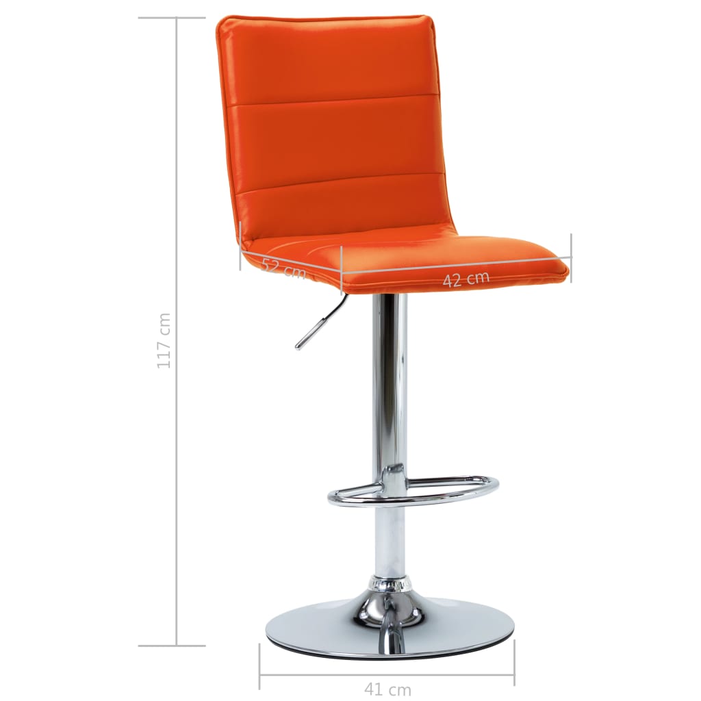 vidaXL Barstoel kunstleer oranje