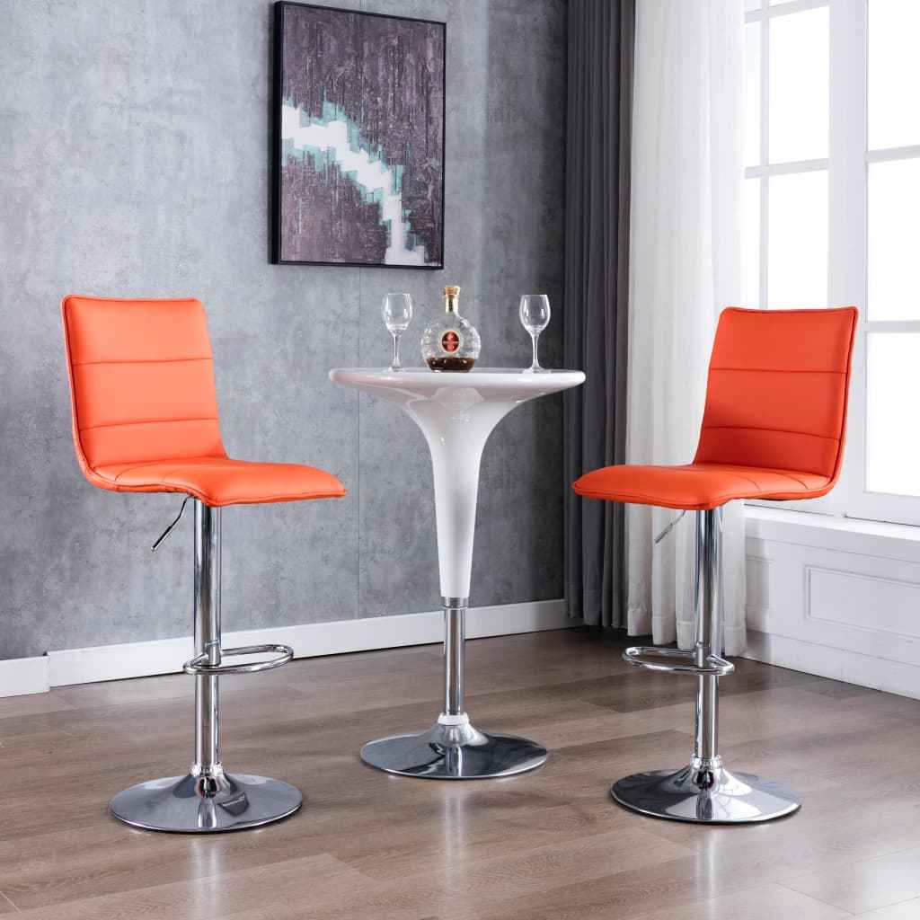 vidaXL Barstoel kunstleer oranje