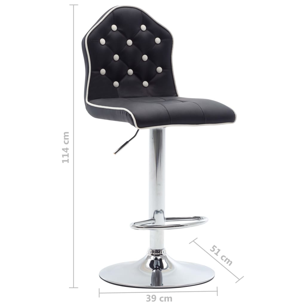 vidaXL Barstoelen 2 st kunstleer zwart