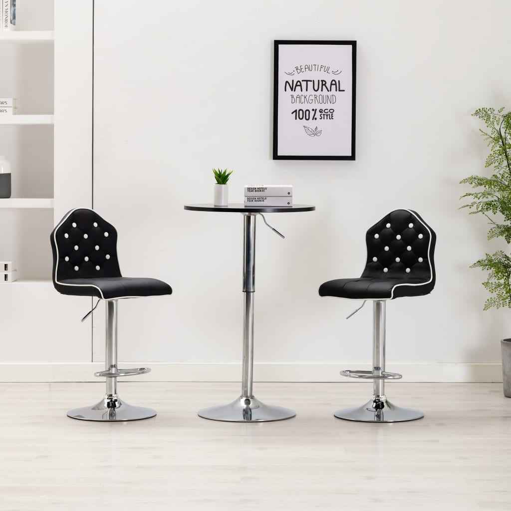 vidaXL Barstoelen 2 st kunstleer zwart