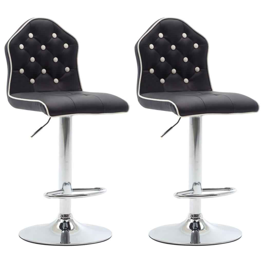 vidaXL Barstoelen 2 st kunstleer zwart