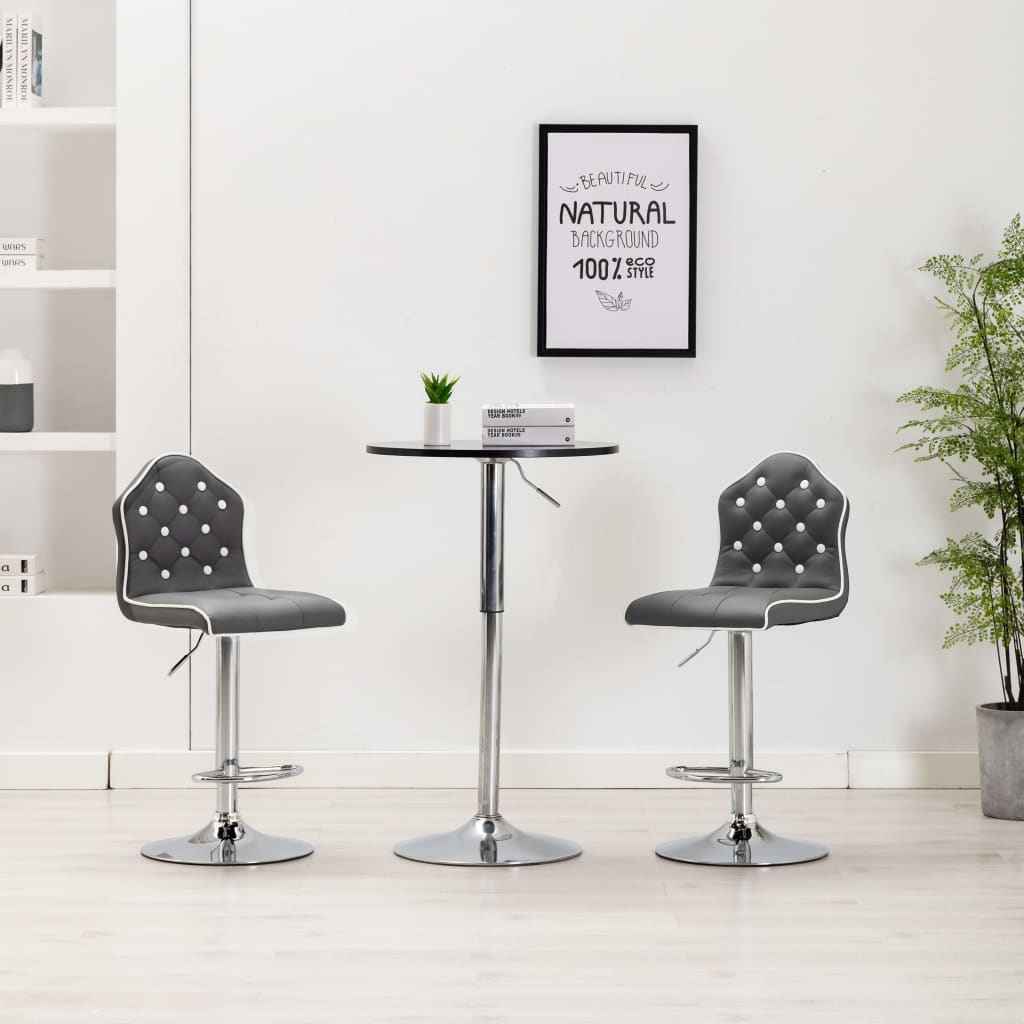 vidaXL Barstoelen 2 st kunstleer zwart