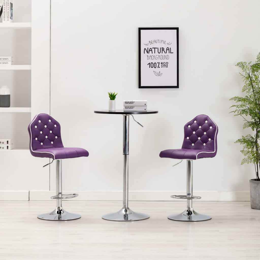 vidaXL Barstoelen 2 st kunstleer zwart