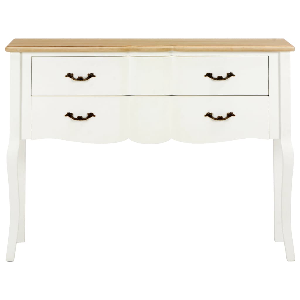 vidaXL Dressoir 110x30x85 cm massief hout wit en bruin