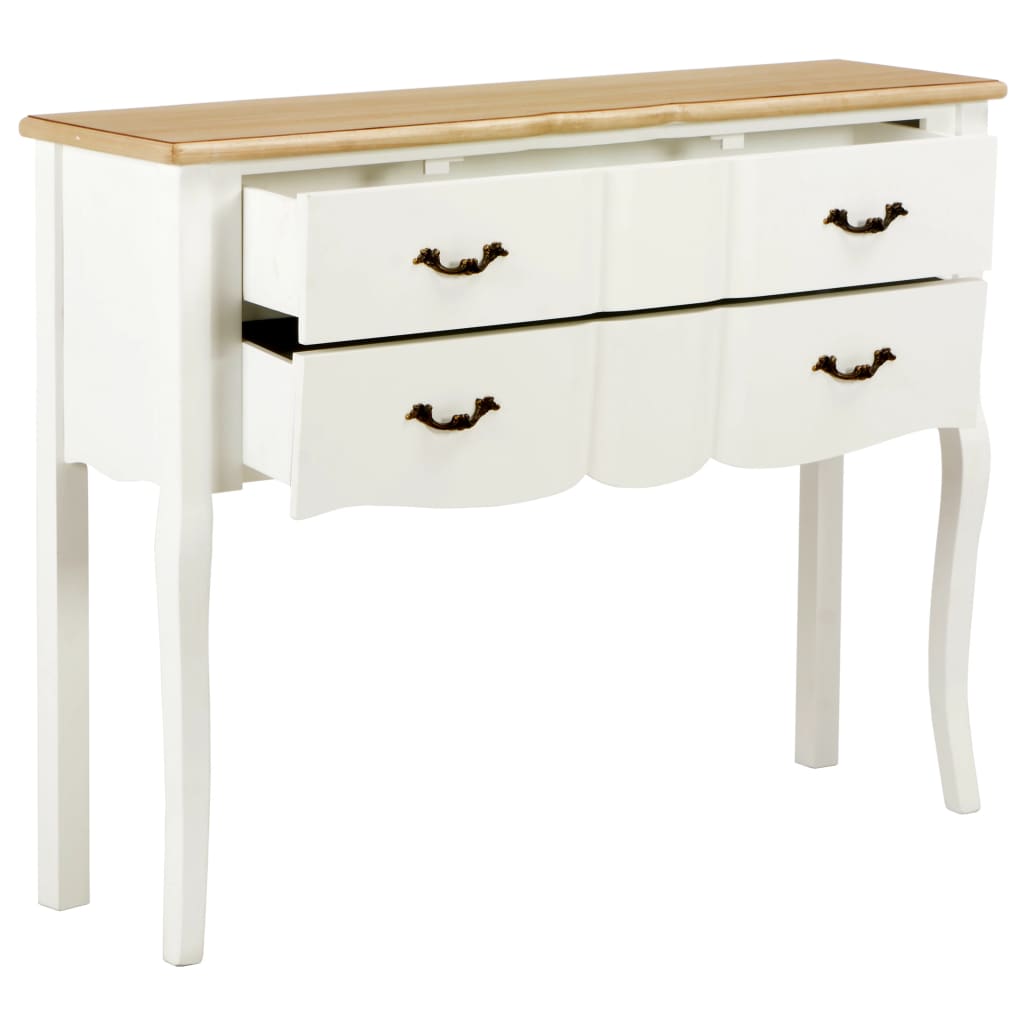 vidaXL Dressoir 110x30x85 cm massief hout wit en bruin