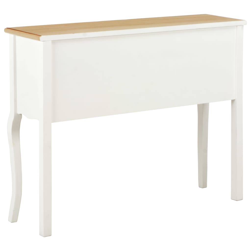 vidaXL Dressoir 110x30x85 cm massief hout wit en bruin