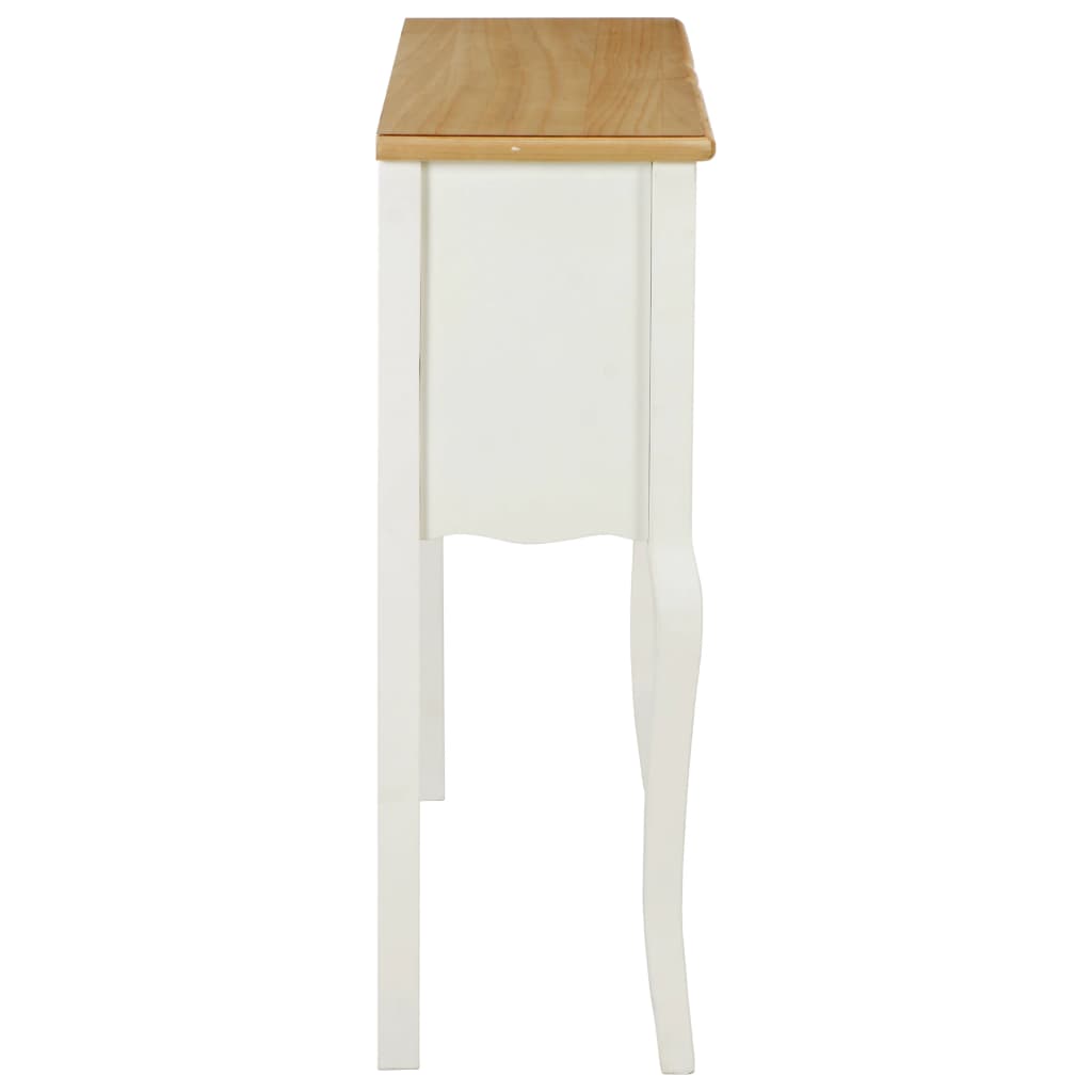 vidaXL Dressoir 110x30x85 cm massief hout wit en bruin