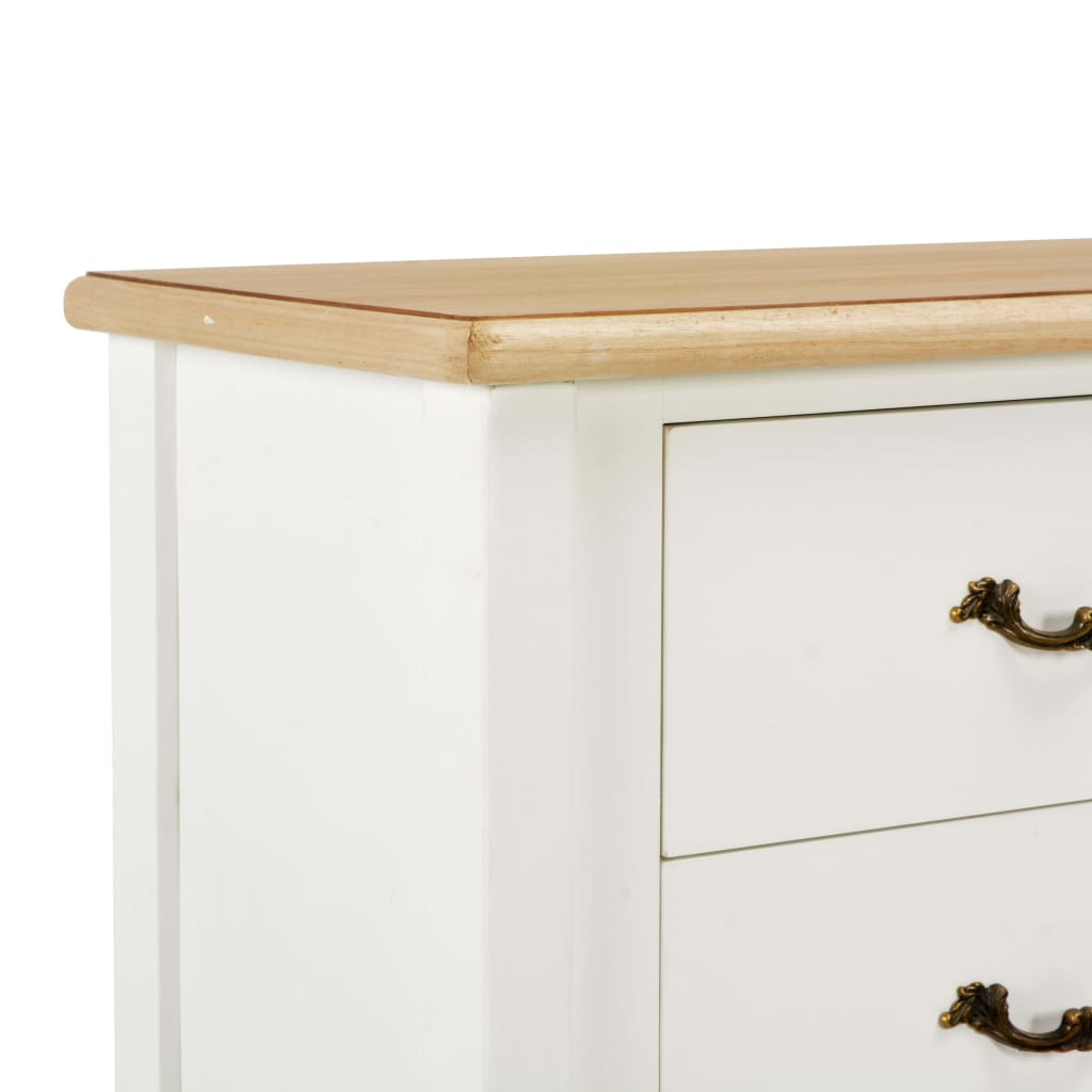 vidaXL Dressoir 110x30x85 cm massief hout wit en bruin