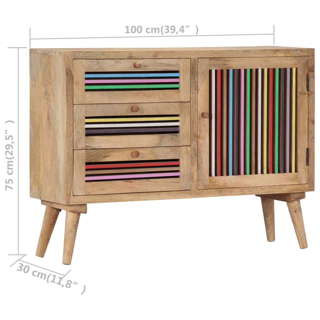 vidaXL Dressoir 150x30x75 cm massief mangohout