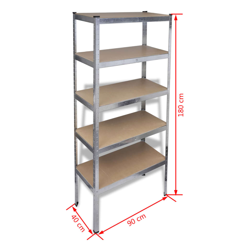 vidaXL Opbergrek voor de garage 5 st