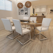 vidaXL Eetkamerstoelen 2 st kunstleer wit