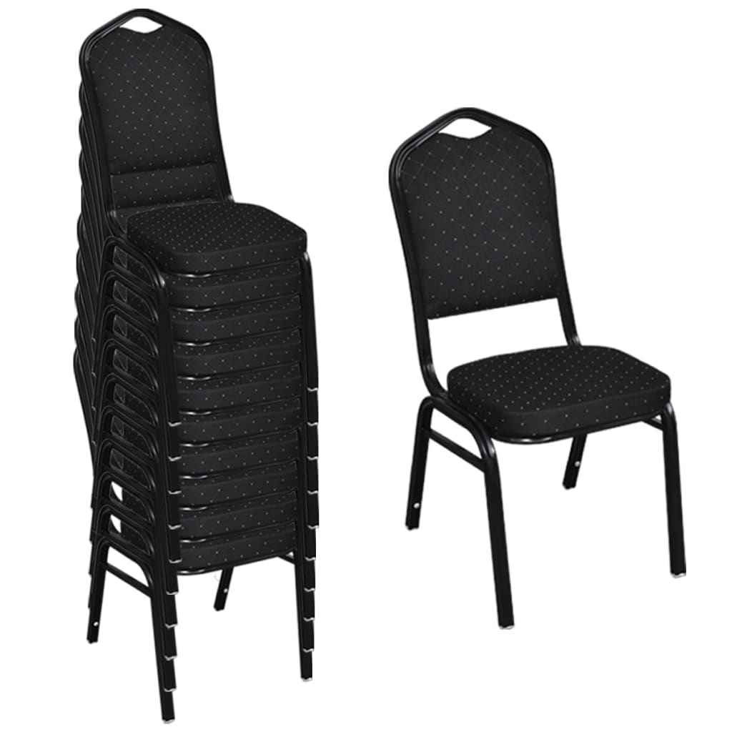 vidaXL Eetkamerstoelen 10 st stof zwart