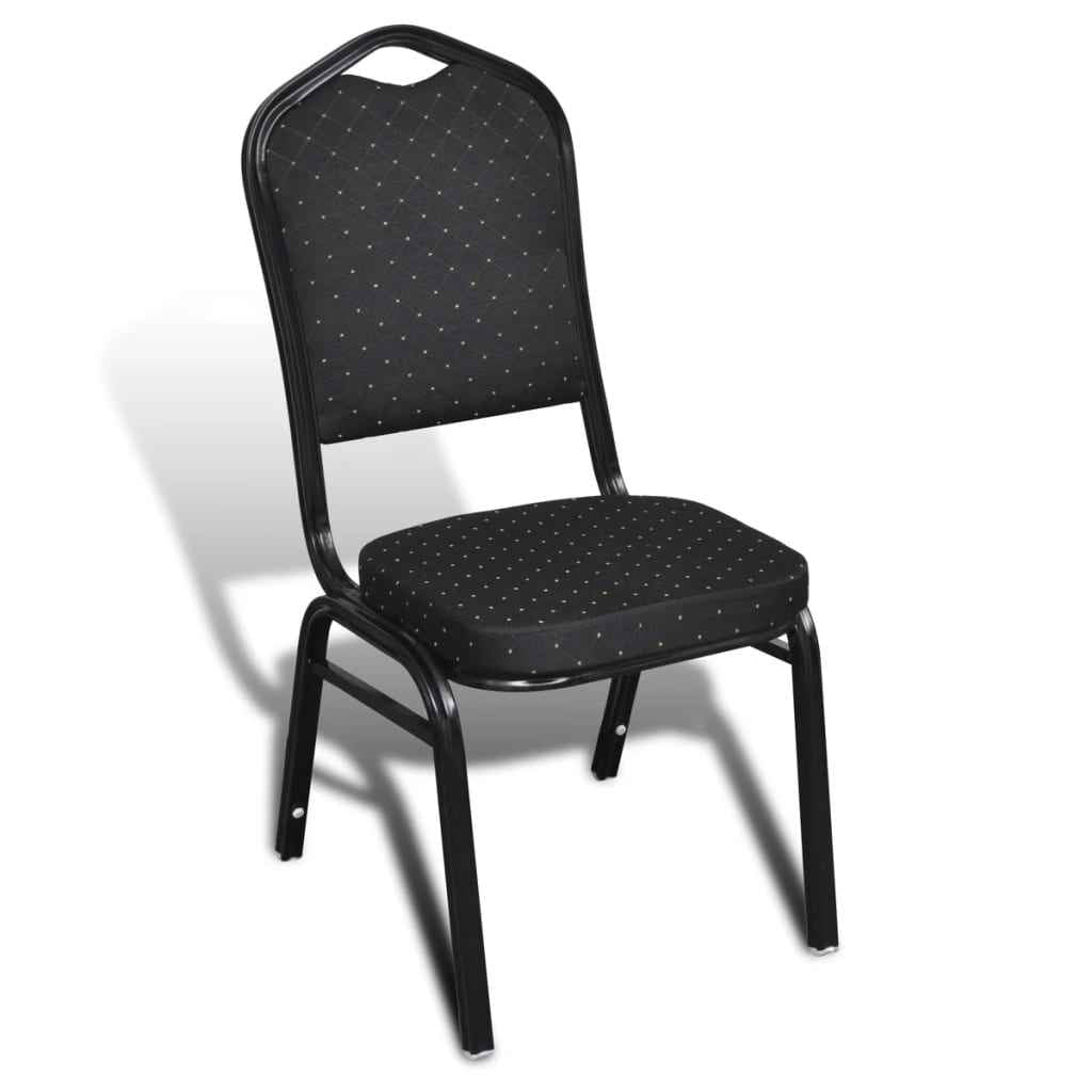 vidaXL Eetkamerstoelen 10 st stof zwart