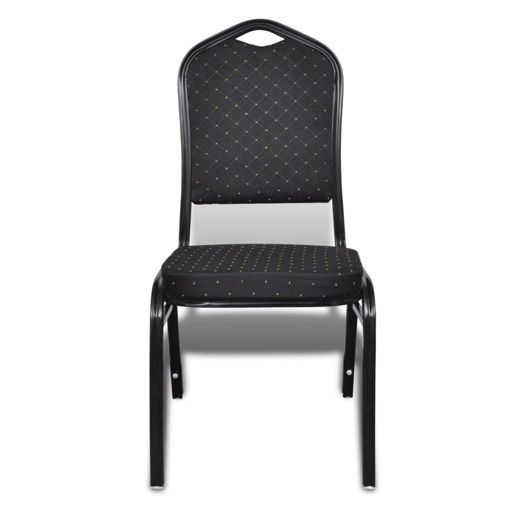 vidaXL Eetkamerstoelen 10 st stof zwart