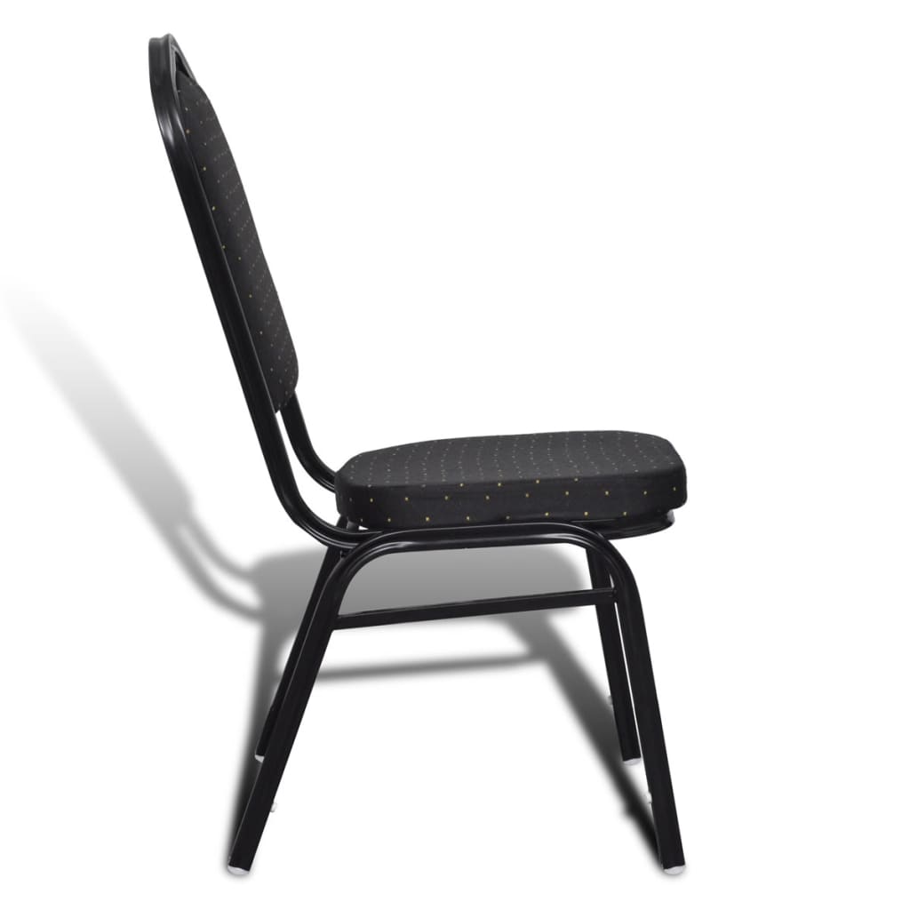 vidaXL Eetkamerstoelen 10 st stof zwart