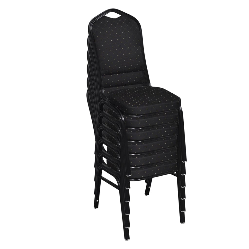 vidaXL Eetkamerstoelen 10 st stof zwart