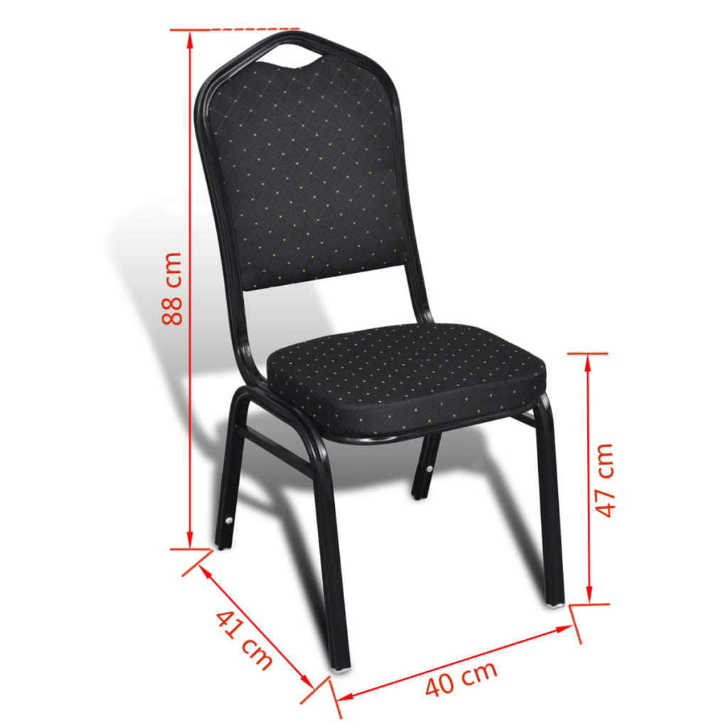 vidaXL Eetkamerstoelen 10 st stof zwart