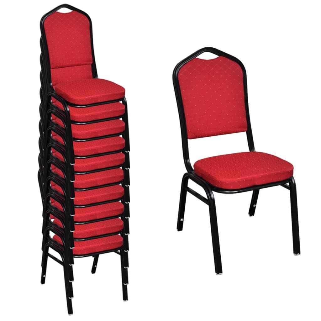 vidaXL Eetkamerstoelen 10 st stof zwart