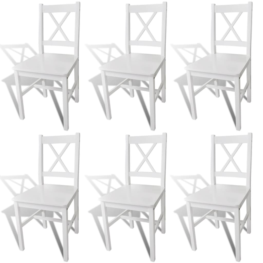 vidaXL Eetkamerstoelen 2 st grenenhout wit