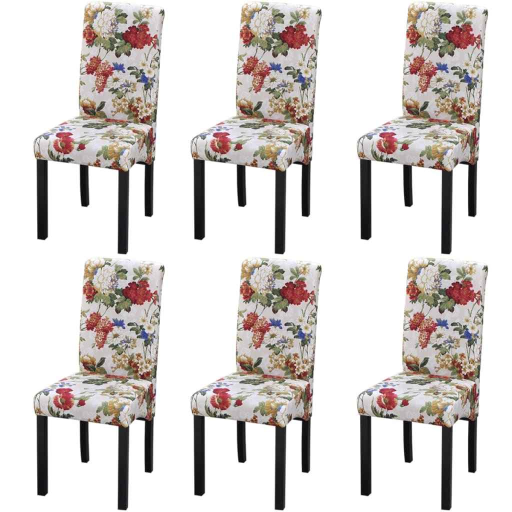 vidaXL Eetkamerstoelen 2 st stof meerkleurig