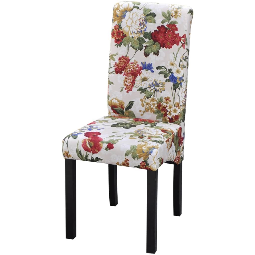 vidaXL Eetkamerstoelen 2 st stof meerkleurig