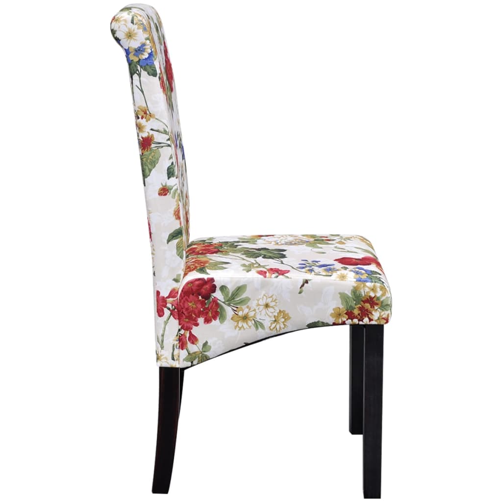 vidaXL Eetkamerstoelen 2 st stof meerkleurig