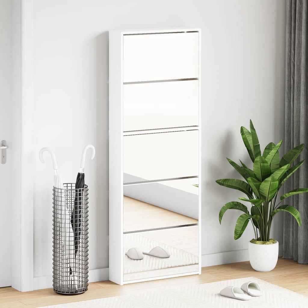 vidaXL Schoenenkast met 5 spiegels 63x17x169,5 cm eikenhout