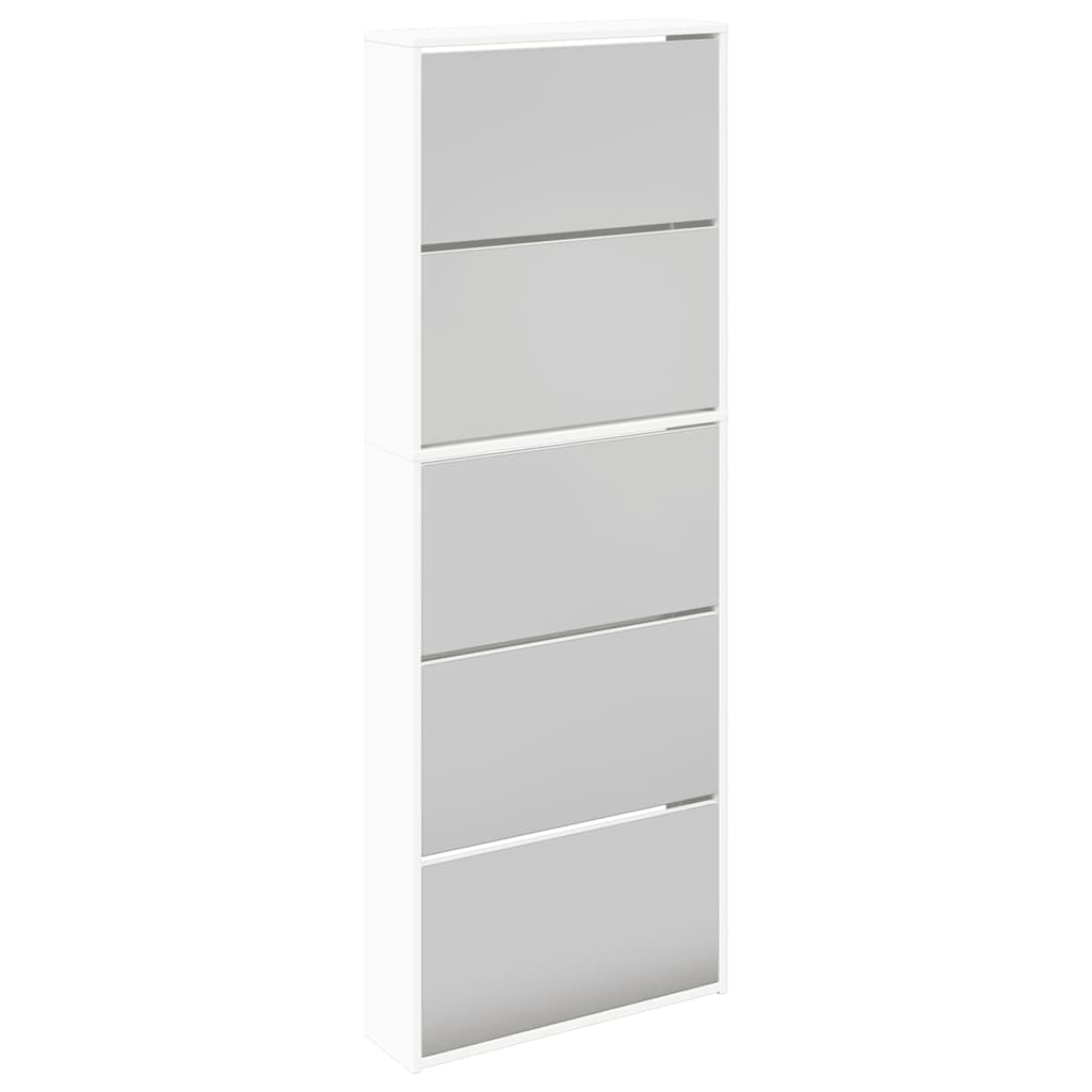 vidaXL Schoenenkast met 5 spiegels 63x17x169,5 cm eikenhout