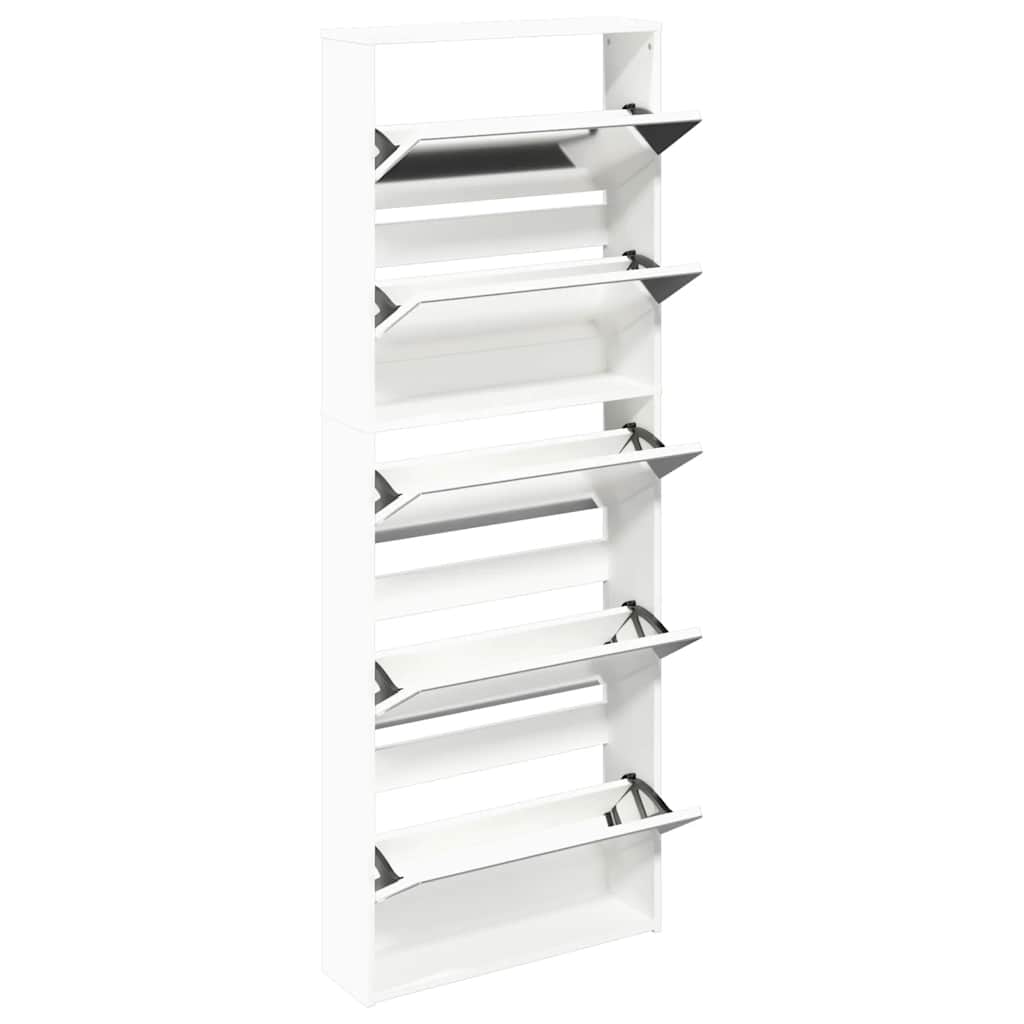 vidaXL Schoenenkast met 5 spiegels 63x17x169,5 cm eikenhout