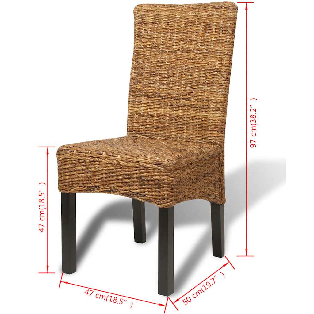 vidaXL Eetkamerstoelen 2 st abaca en massief mangohout