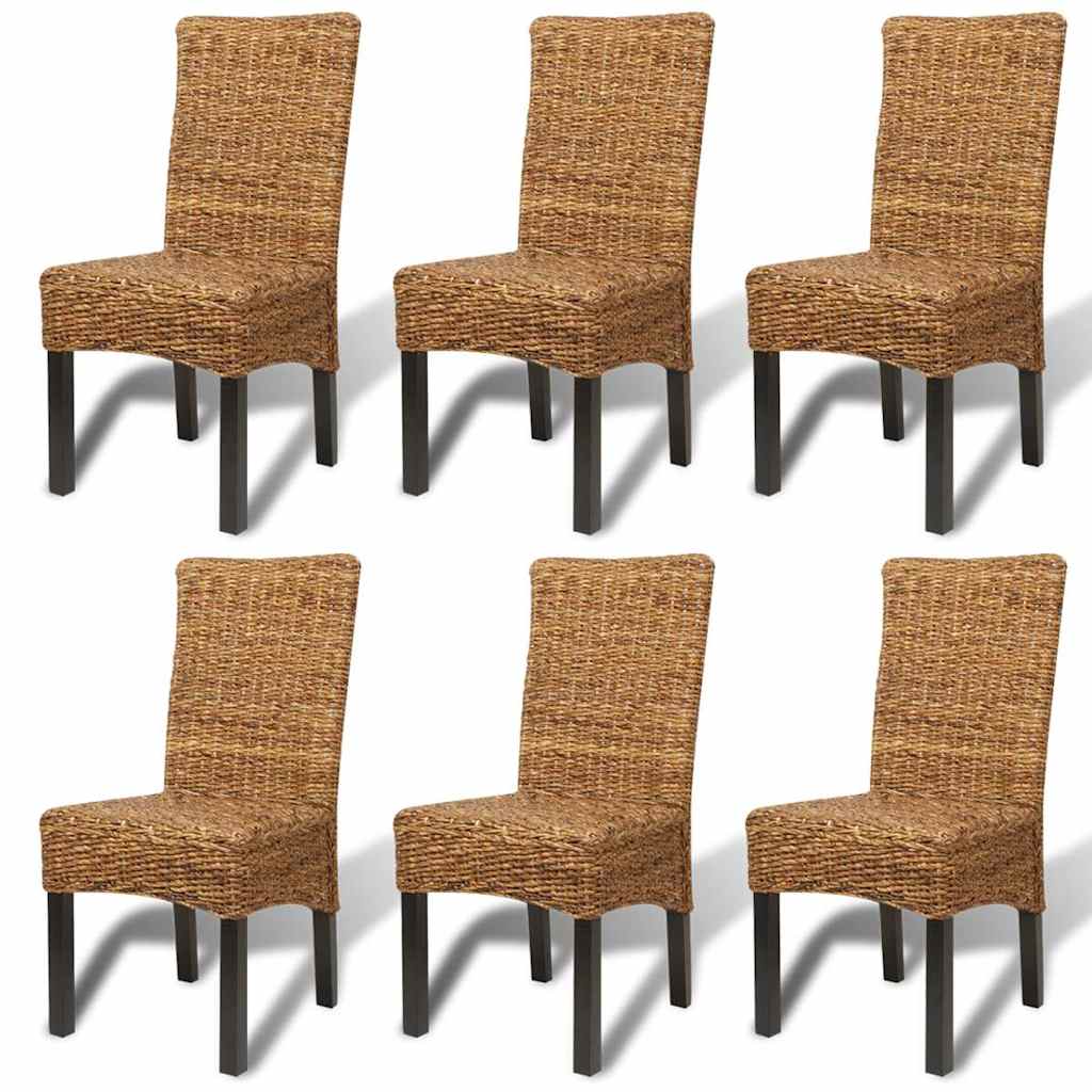 vidaXL Eetkamerstoelen 2 st abaca en massief mangohout