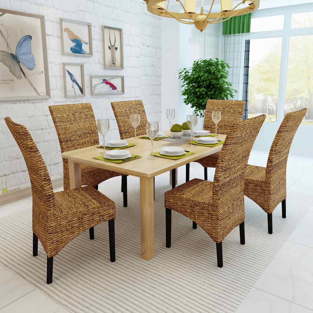vidaXL Eetkamerstoelen 2 st abaca en massief mangohout