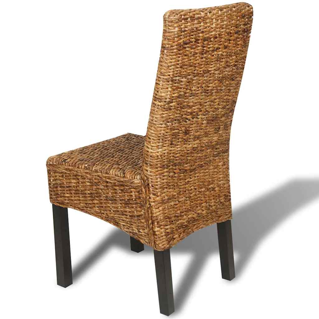 vidaXL Eetkamerstoelen 2 st abaca en massief mangohout