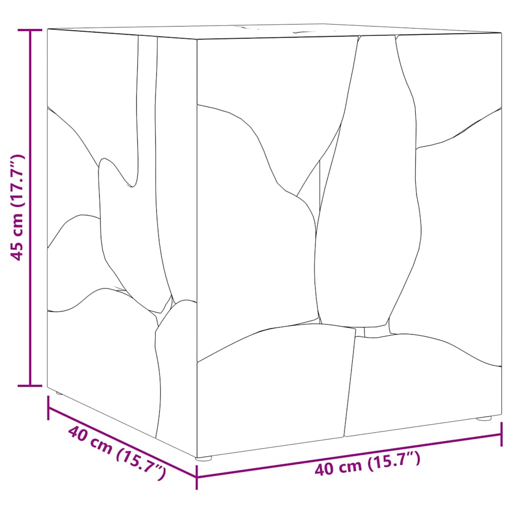 vidaXL Kruk 40x40x45 cm massief teakhout bruin
