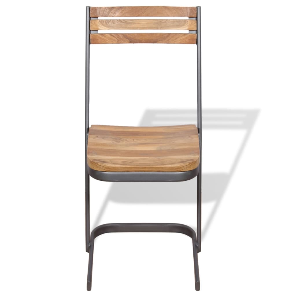 vidaXL Eetkamerstoelen 2 st massief teakhout