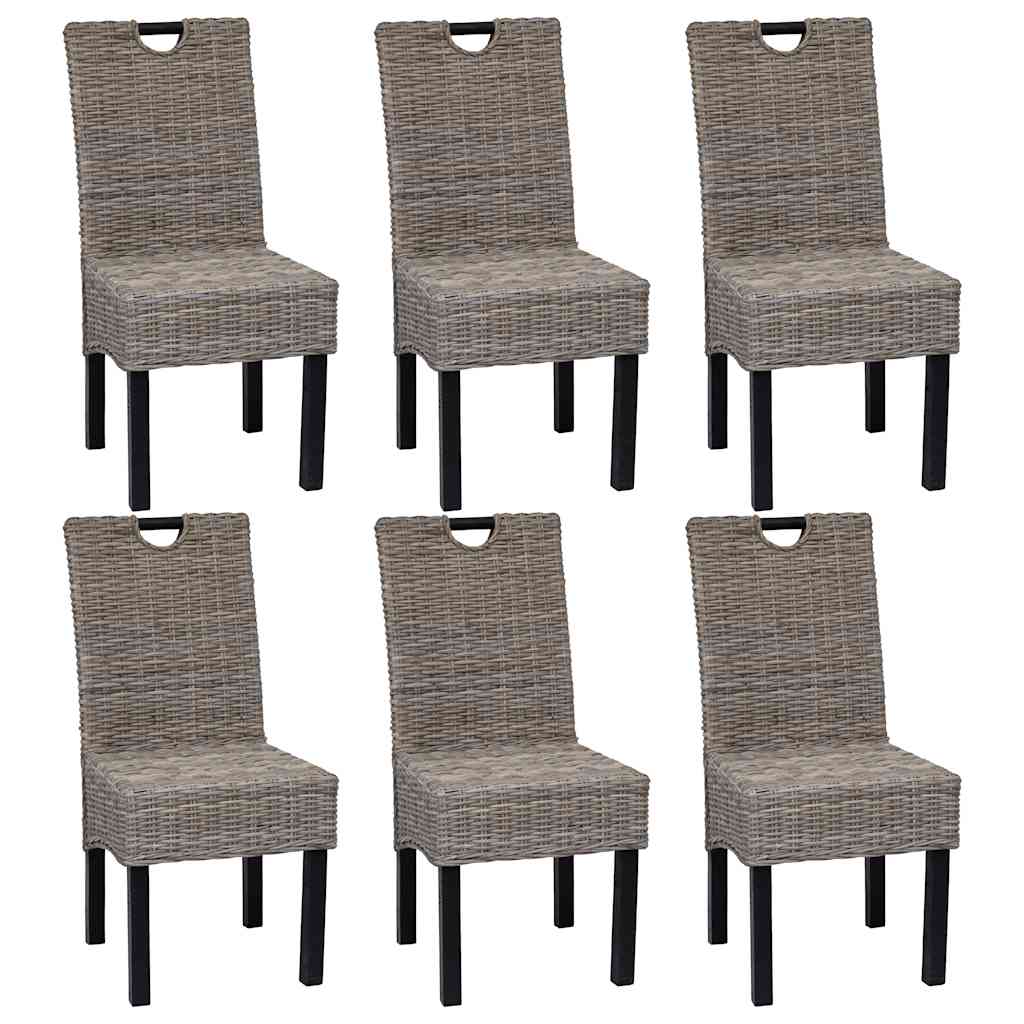 vidaXL Eetkamerstoel Kubu 2 stuks rattan mangohout