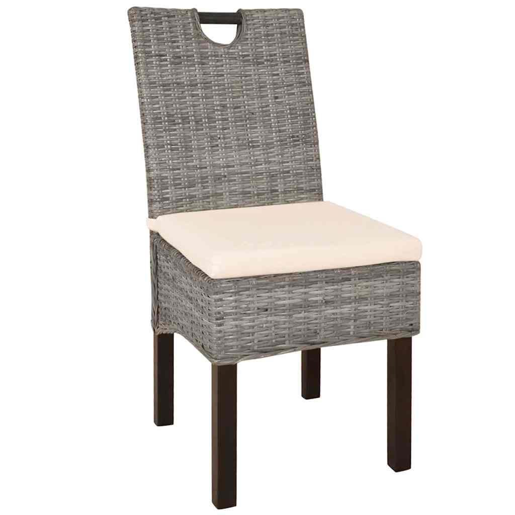vidaXL Eetkamerstoel Kubu 2 stuks rattan mangohout