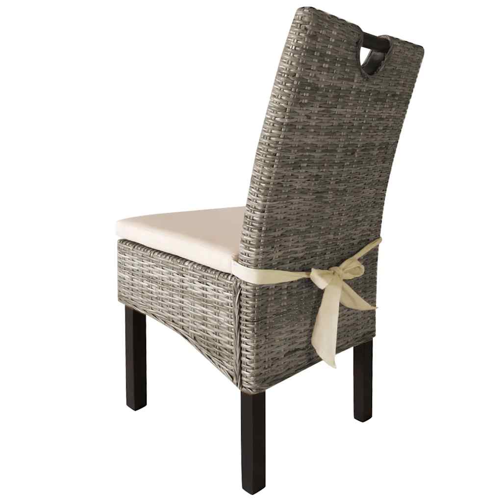 vidaXL Eetkamerstoel Kubu 2 stuks rattan mangohout
