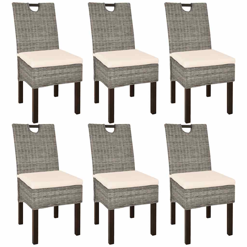 vidaXL Eetkamerstoel Kubu 2 stuks rattan mangohout