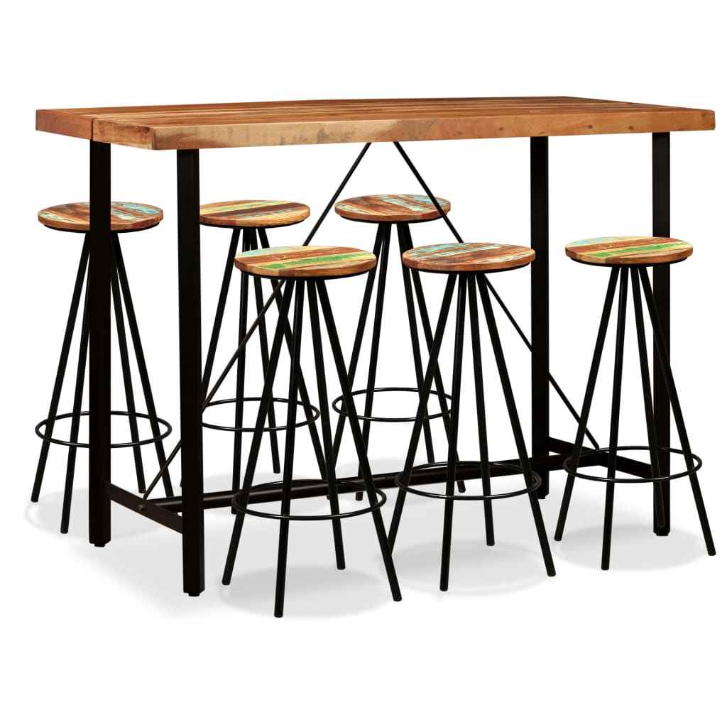 vidaXL 3-delige Barset massief acaciahout en gerecycled hout