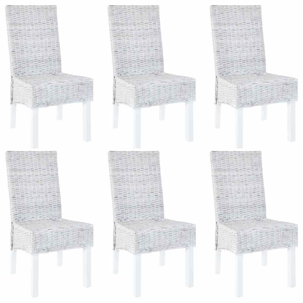 vidaXL Eetkamerstoelen 2 st kubu rattan en mangohout zwart