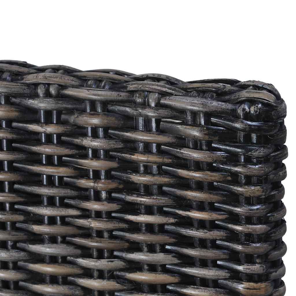 vidaXL Eetkamerstoelen 2 st kubu rattan en mangohout zwart