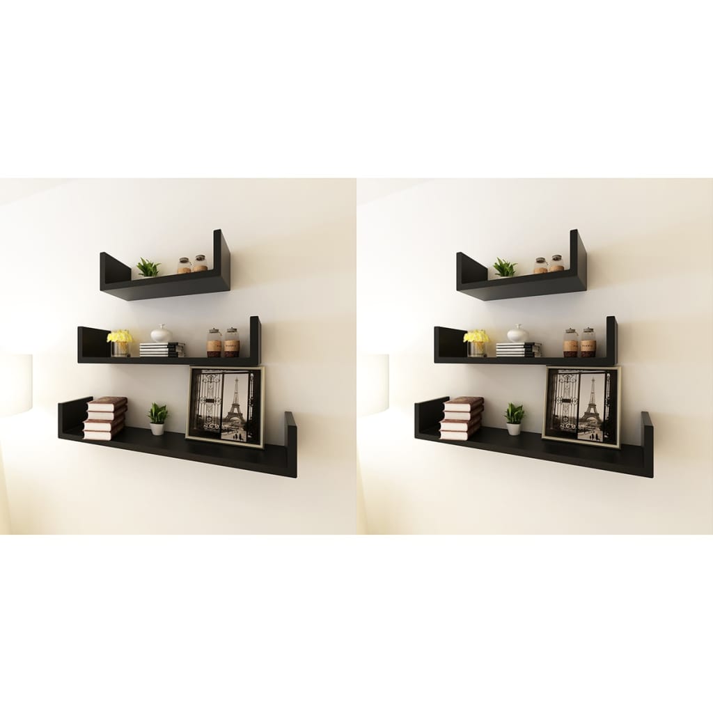 vidaXL 3 st Wandschappen U-vormig MDF wit