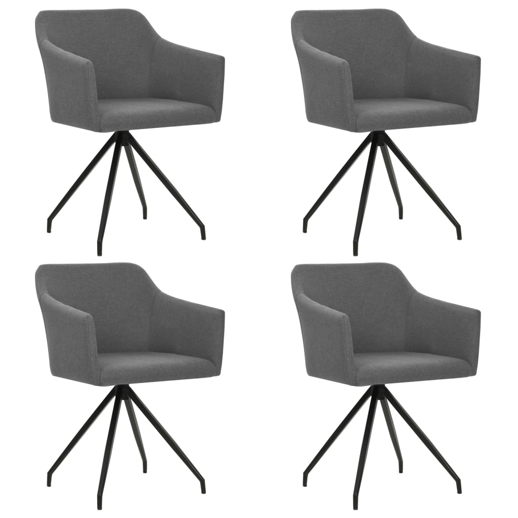 vidaXL Eetkamerstoelen draaibaar 2 st stof bruin